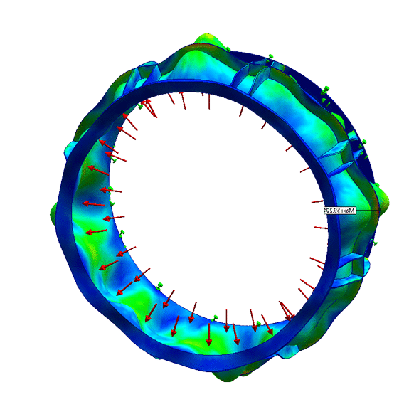 Calcul deflecteur contrainte
